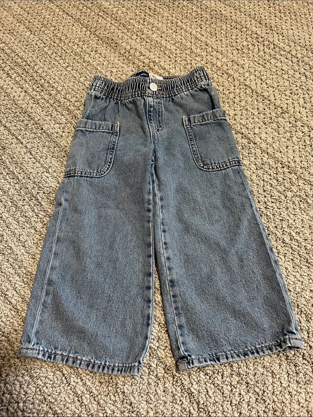 Toddler Wide-Leg Elastic Waist Denim Jeans